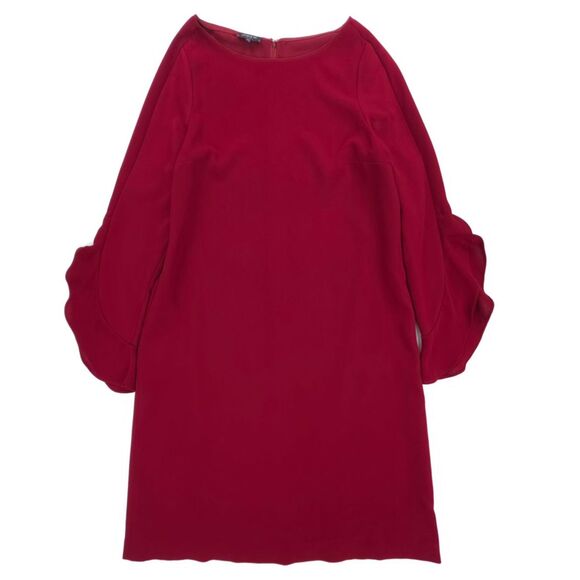 LAFAYETTE 148 Ruffled Sleeve Emory Dress Wine Red Career Old Money Quiet Luxury - Picture 1 of 7